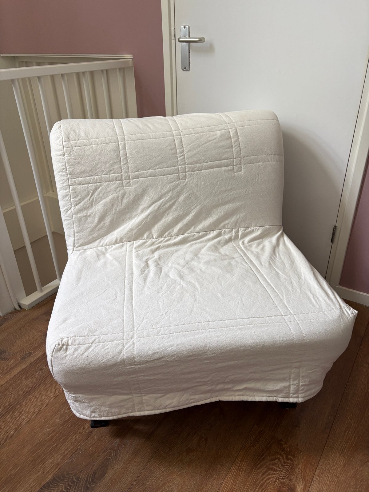 IKEA Lycksele Litsbo slaapfauteuil - Wit, Ophalen, Gebruikt, Eenpersoons, Wit