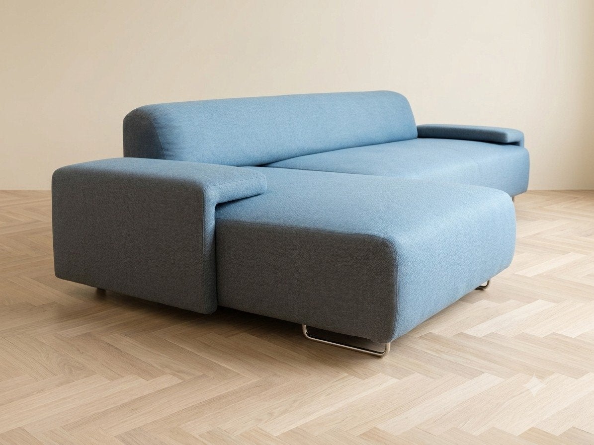 Foto 2 van Moroso Lowland | Hoekbank | Opnieuw bekleed | Blauw wol