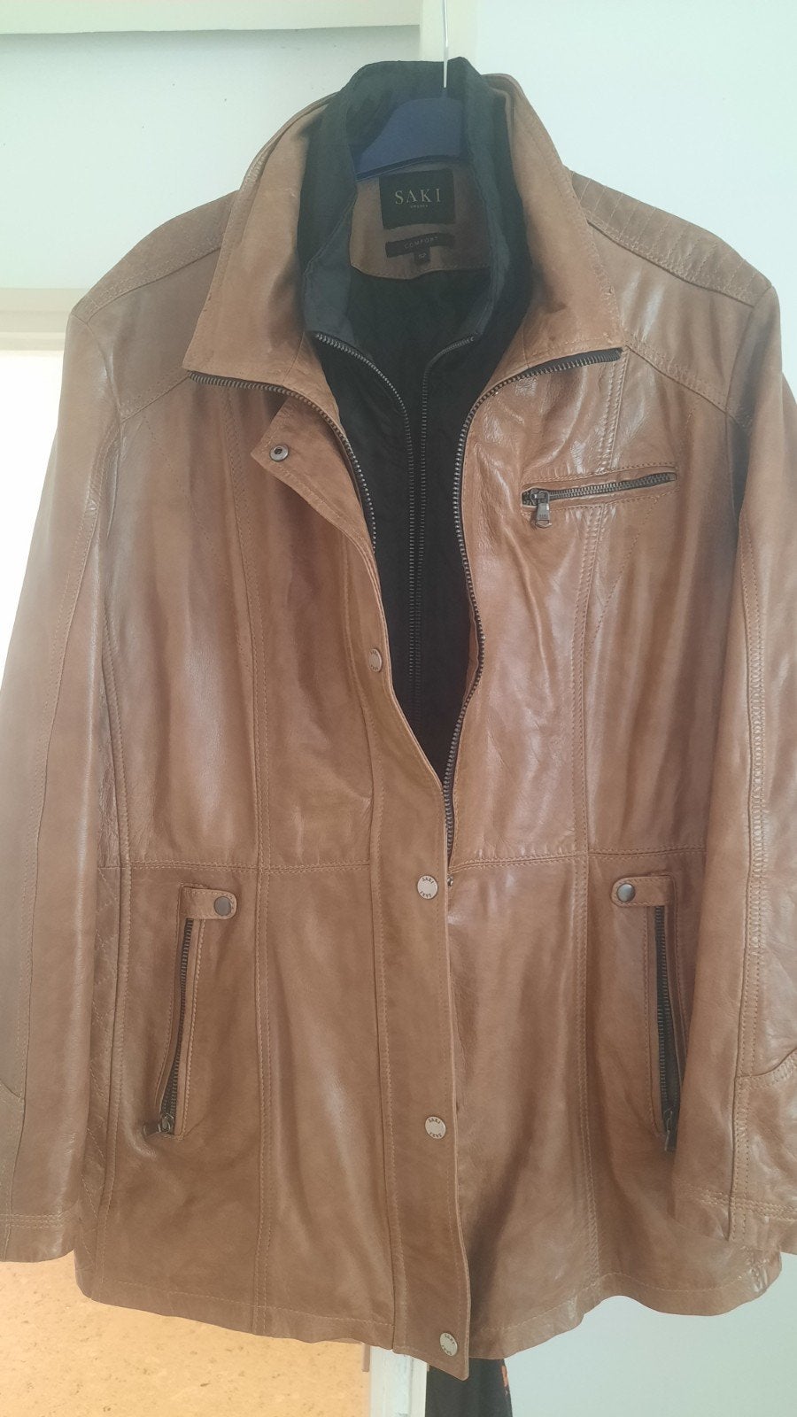 Heren leer jas, Kleding | Heren, Jassen | Winter, Ophalen of Verzenden, Zo goed als nieuw, Maat 52/54 (L), Bruin