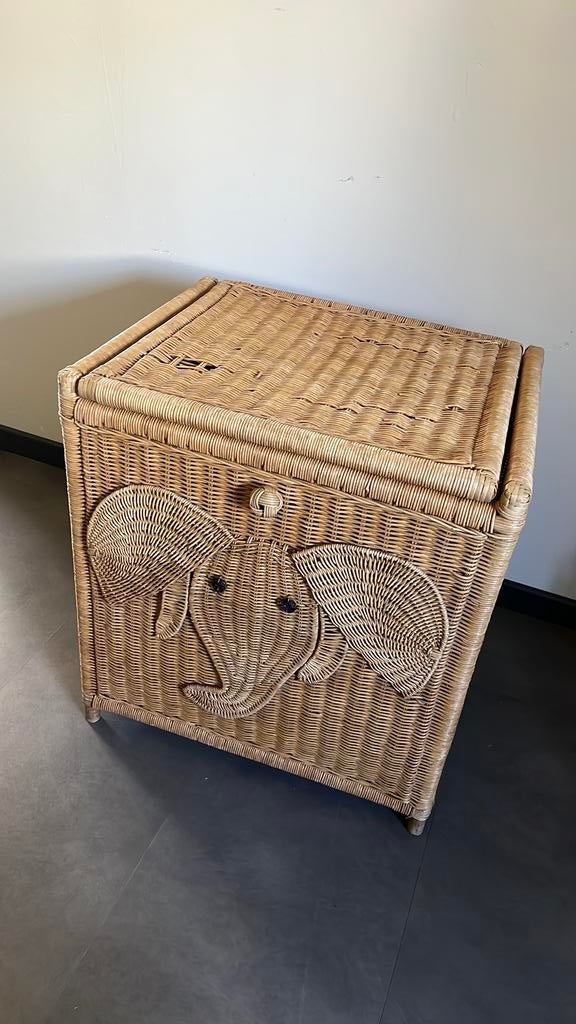 Rieten speelgoedkist / opbergmand met olifant, Ophalen, ., ., .