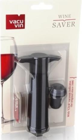 Vacu Vin Wine Saver Zwart Vacuüm Wijnpomp 1 Wine Stopper, Ophalen of Verzenden, Nieuw, Zwart