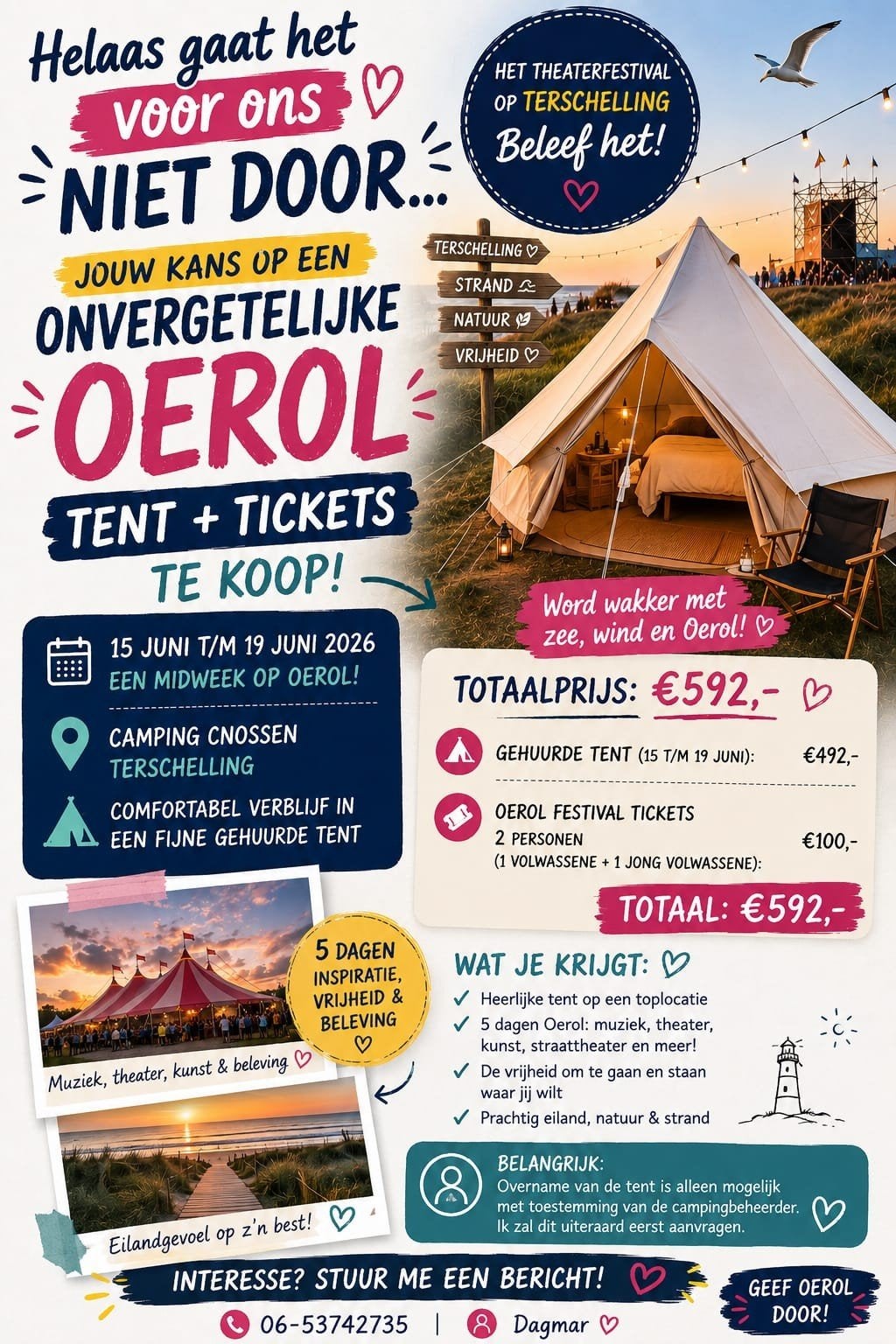 ️ Oerol 2026: ingerichte tent