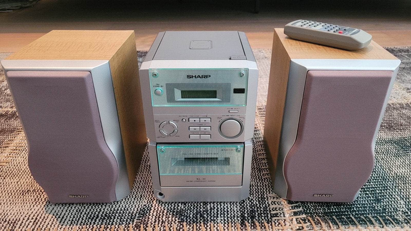 Sharp XL-30H(WL) Micro Component Systeem met Speakers, Gebruikt, Cassettedeck, Ophalen of Verzenden, Microset