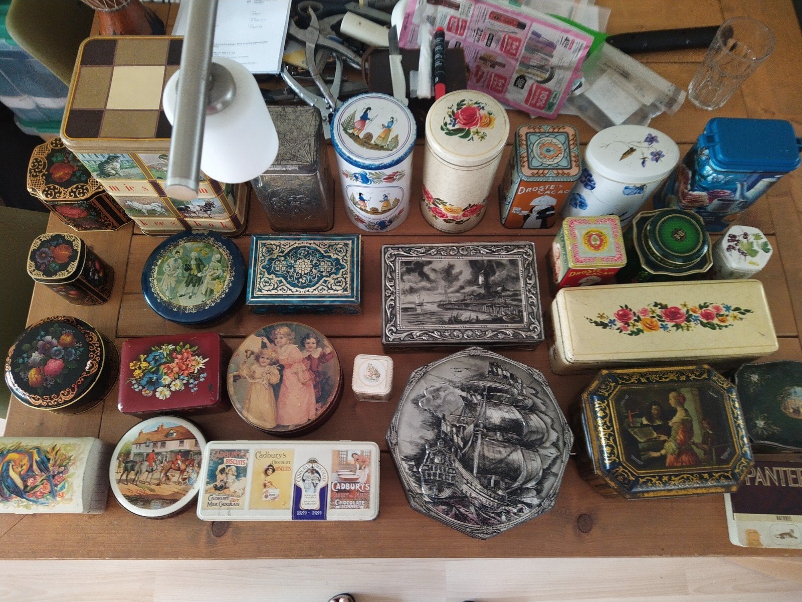 Diverse collectie vintage blikken., Verzamelen, Blikken, Ophalen of Verzenden, Gebruikt, Koek(jes), Douwe Egberts