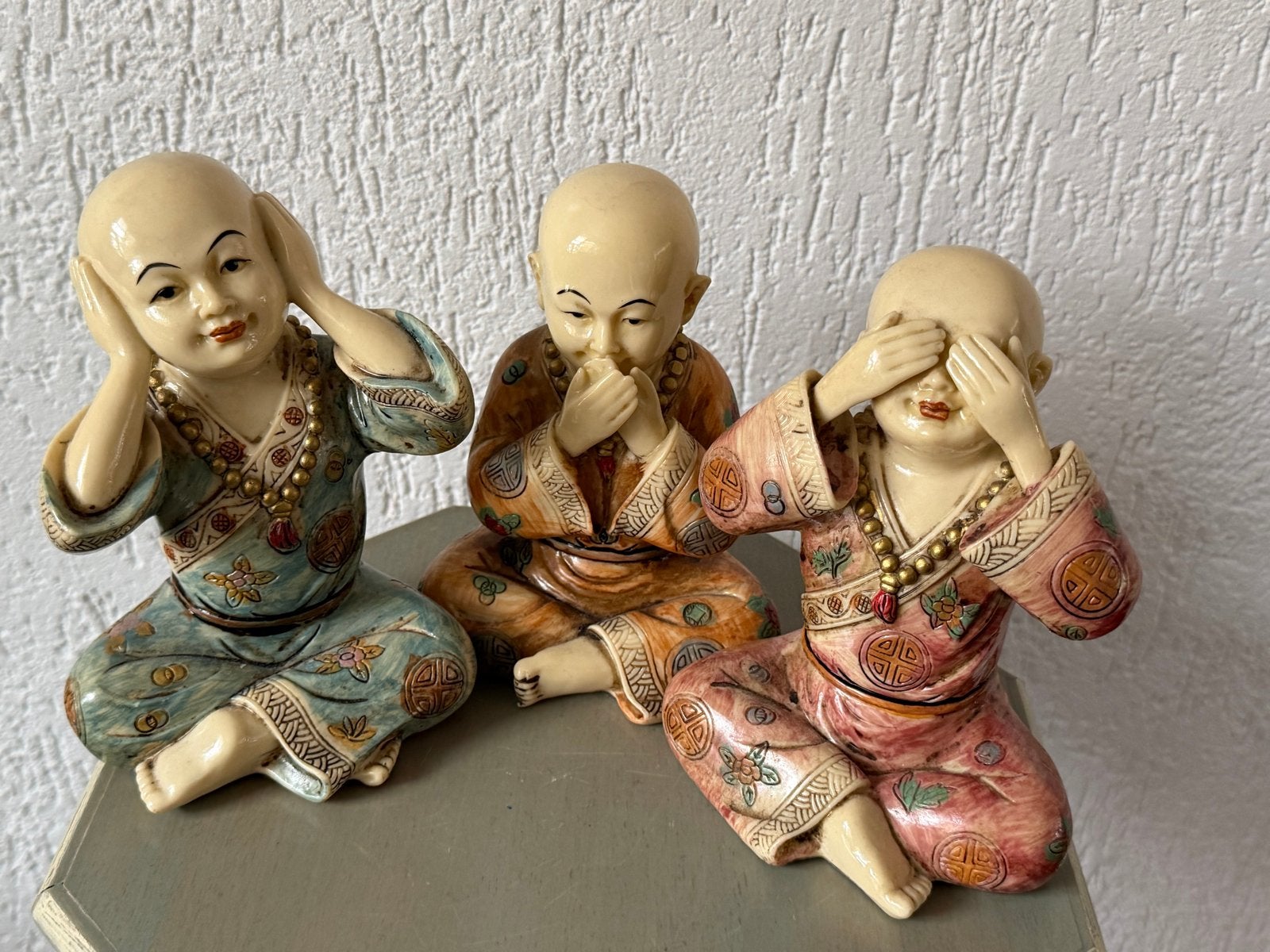 Set van 3 Monniken Beeldjes - Horen, Zien, Zwijgen, Verzamelen, Ophalen of Verzenden, Gebruikt, Overige typen