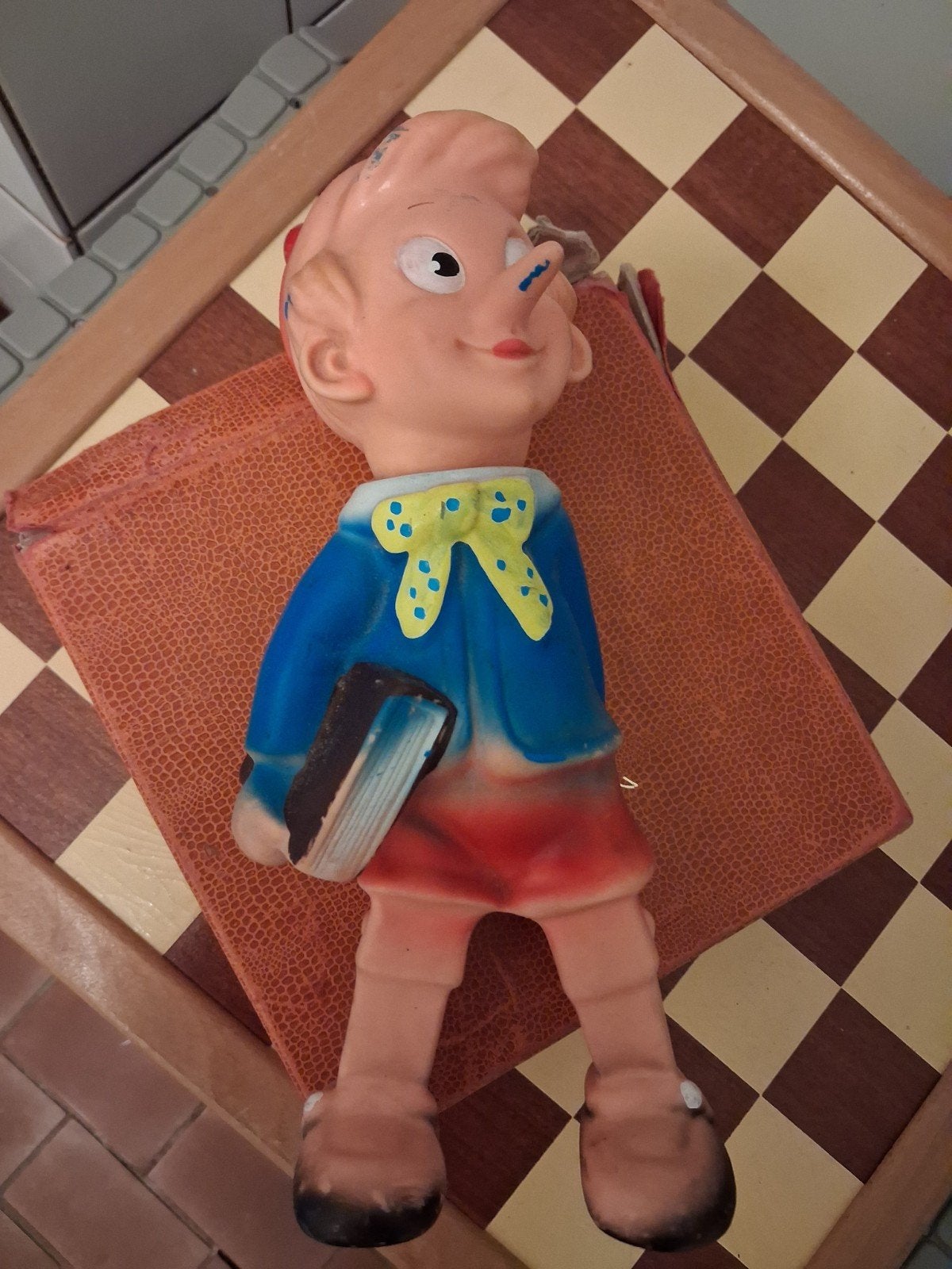 Vintage Pinokkio pop - Jaren '50/'60 rubberen speelgoed, Verzamelen, Ophalen of Verzenden