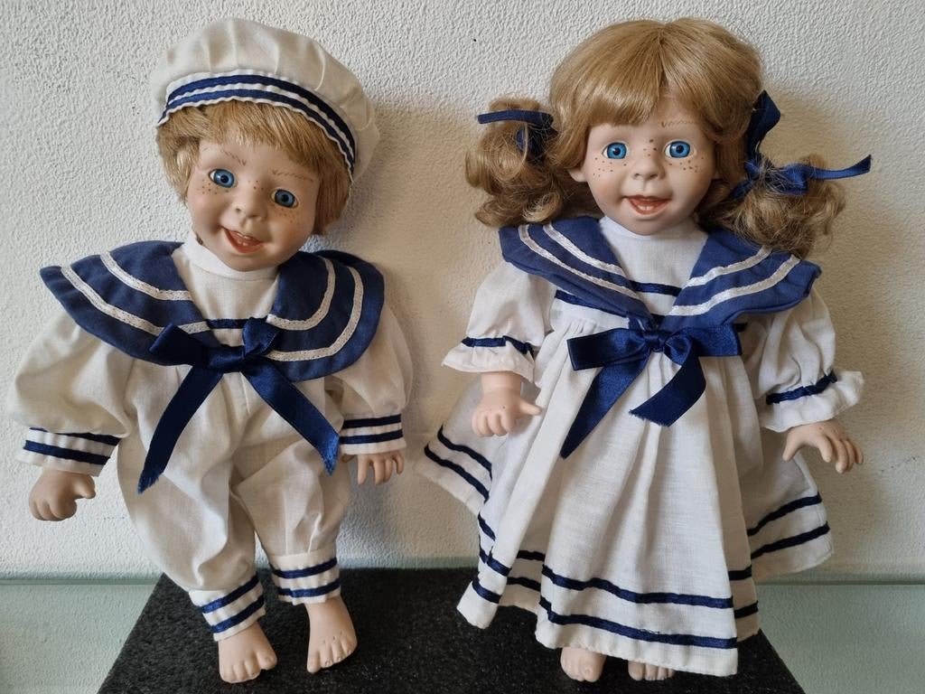 Jrn'70,TWEELING/MATROOSPOPPEN,Jongen+Meisje,30cm,Inwst!, Ophalen of Verzenden, Zo goed als nieuw, Overige typen
