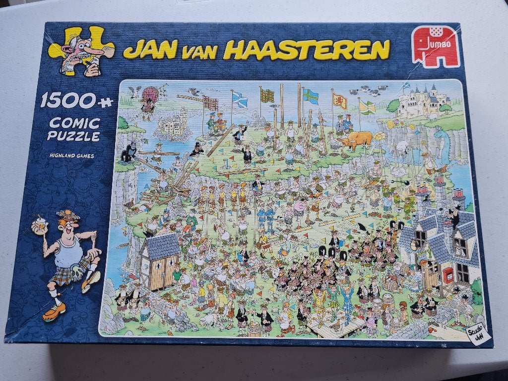 Van Haasteren Puzzel - Highland Games 1500 stukjes, Ophalen of Verzenden, 500 t/m 1500 stukjes, Zo goed als nieuw, Legpuzzel
