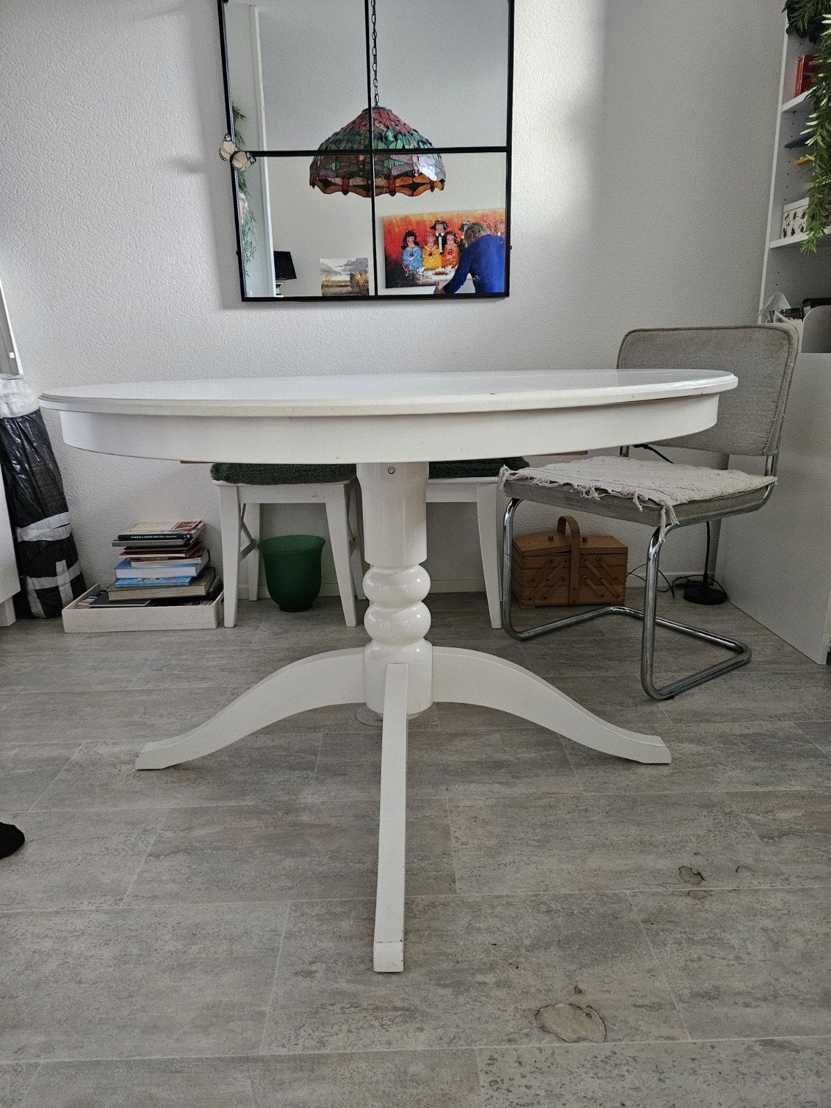 Ikea Ingatorp || Eettafel Uitschuifbaar || 110cm-155cm, Huis en Inrichting, Gebruikt, Rond, Ophalen of Verzenden, 100 tot 150 cm