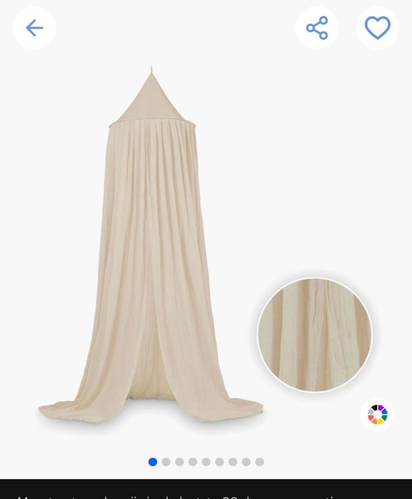 Jollein Klamboe (nougat) met verstelbare piekstok (wit), Ophalen of Verzenden