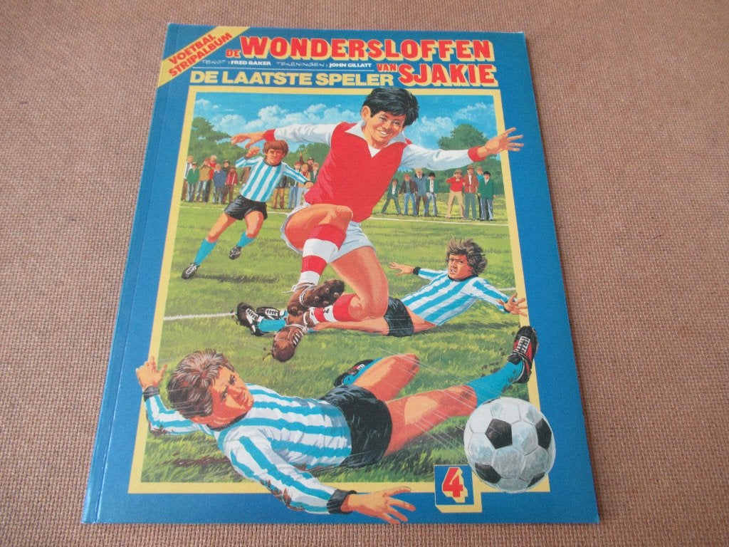Wondersloffen van Sjakie 4 - De laatste speler, 1e druk 1981, Boeken, Verzenden, Eén stripboek, Fred Baker/John Gillatt, Zo goed als nieuw