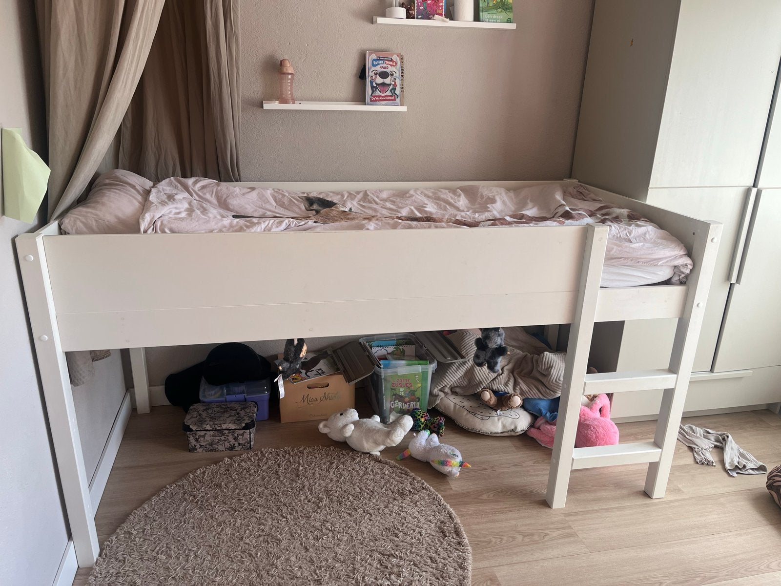 Halfhoogslaper Charlie 90x200 cm - Wit, Huis en Inrichting, Ophalen, Gebruikt, 90 cm, Eenpersoons