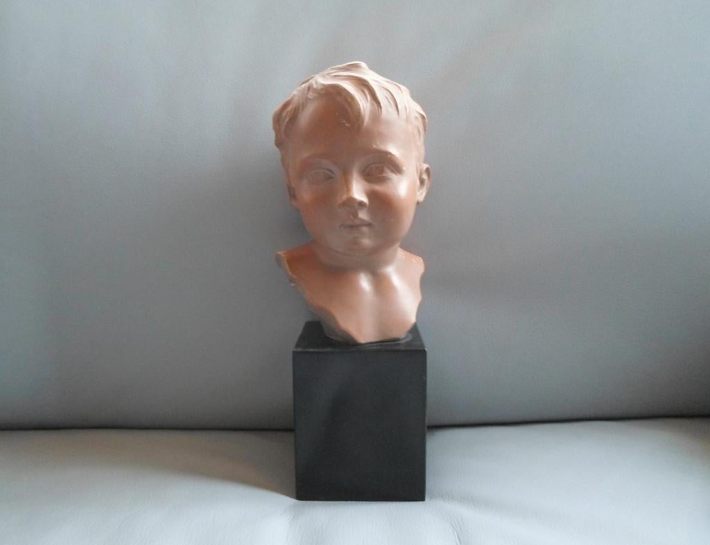 P. Balestra Beeld op Marmeren Sokkel, Overige onderwerpen, Buste, Ophalen of Verzenden, 20 - 50 cm