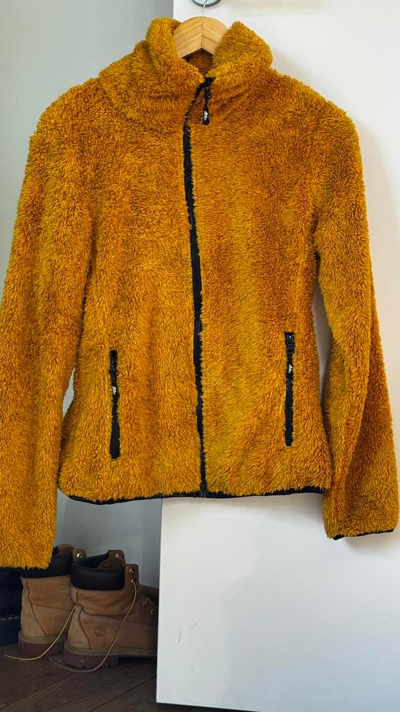 NORDBERG teddy/fleece jas – mosterdgeel M – ritszakken, Kleding | Dames, Ophalen of Verzenden, Gedragen, Maat 38/40 (M)