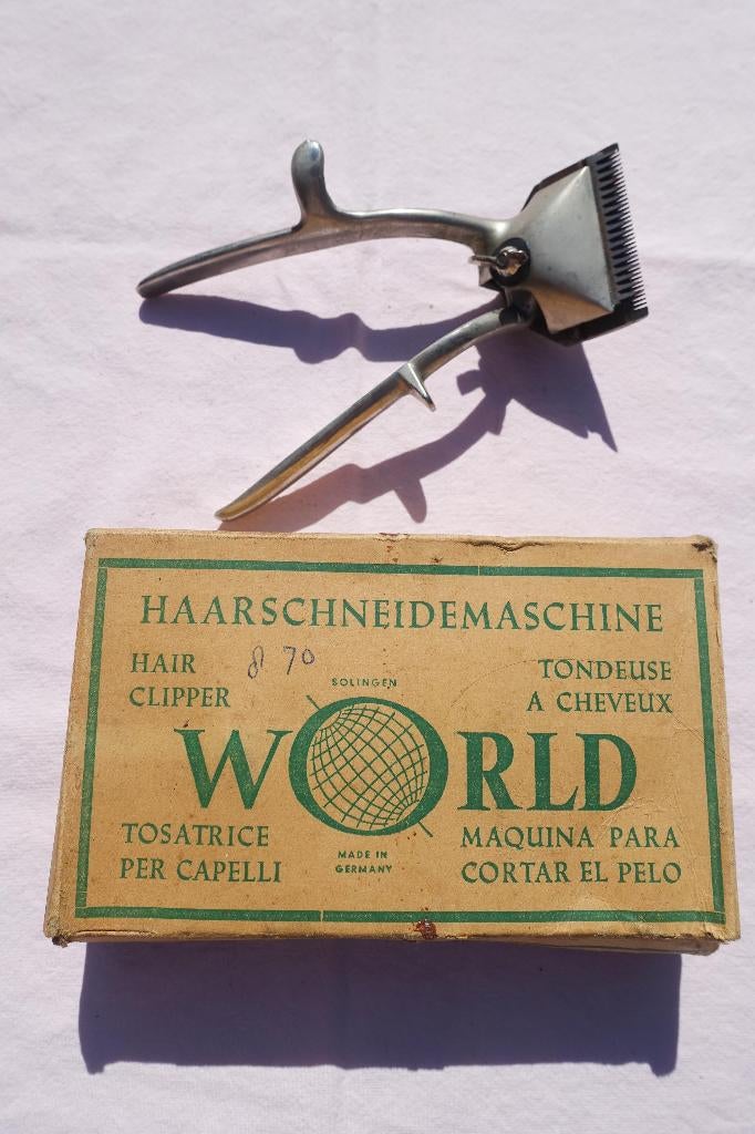 vintage home barber set (tondeuse) - Solingen - met doos, Ophalen of Verzenden, Gebruikt, Tondeuse