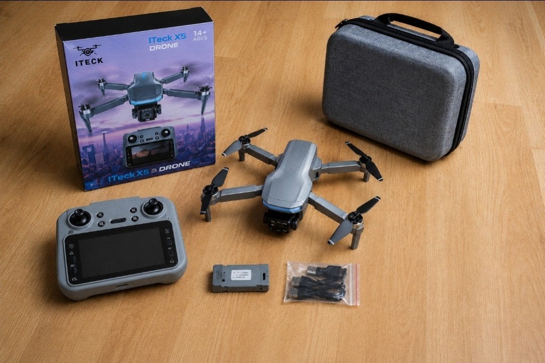 iTeck X5 Drone met Camera, opbergtas en extra accu, 250 tot 900 gram, Cameradrone, 100 tot 1000 meter, Overige merken
