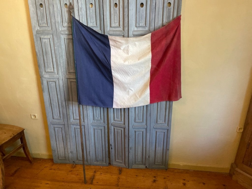 Franse Gemeente Vlag Vlaggen met metalen schildje, Ophalen of Verzenden