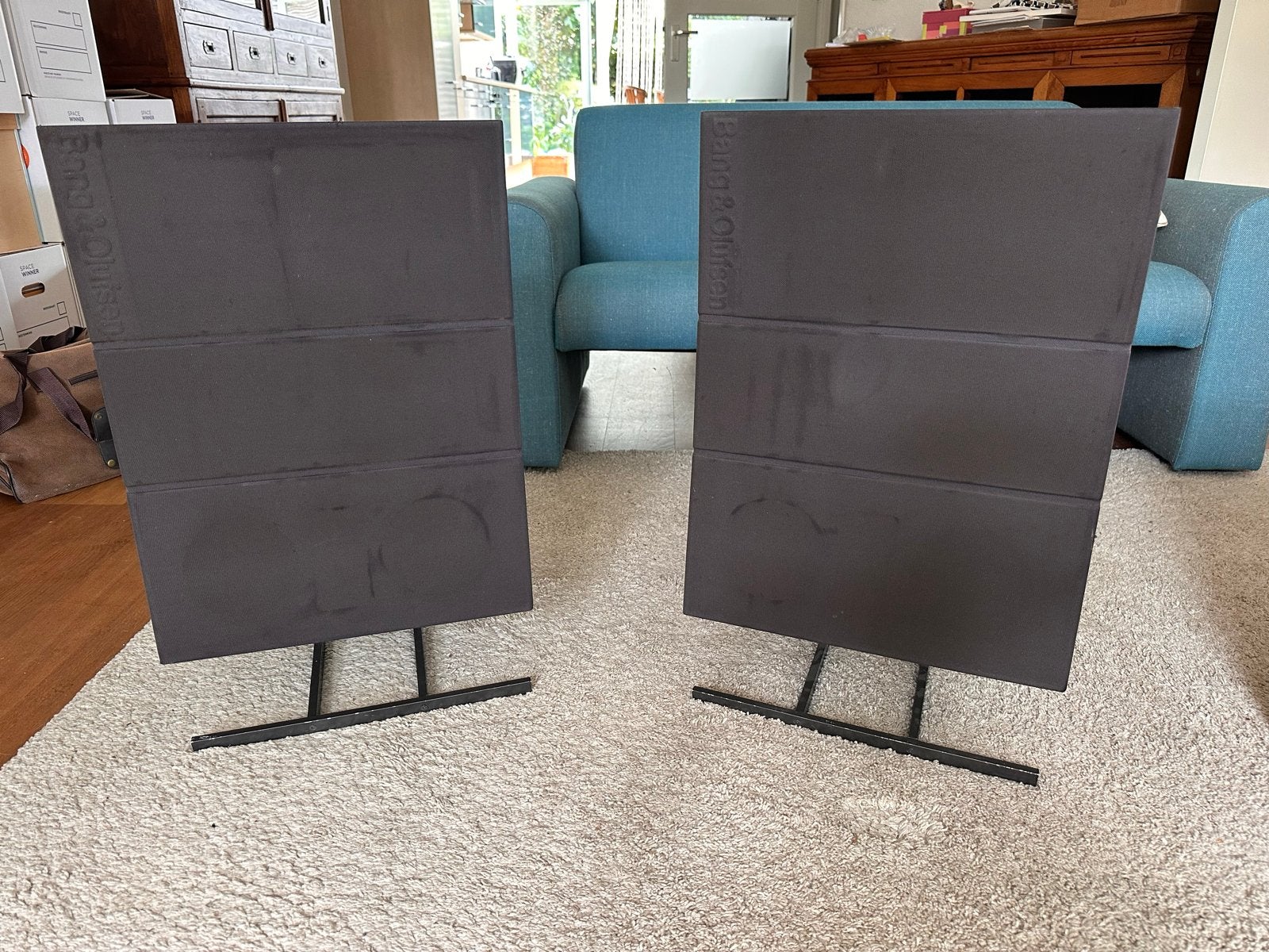 Bang & Olufsen BeoLab Penta Speakers - Topkwaliteit Geluid, Vloerstaande luidspreker, Gebruikt, Inclusief standaarden, Bang & Olufsen