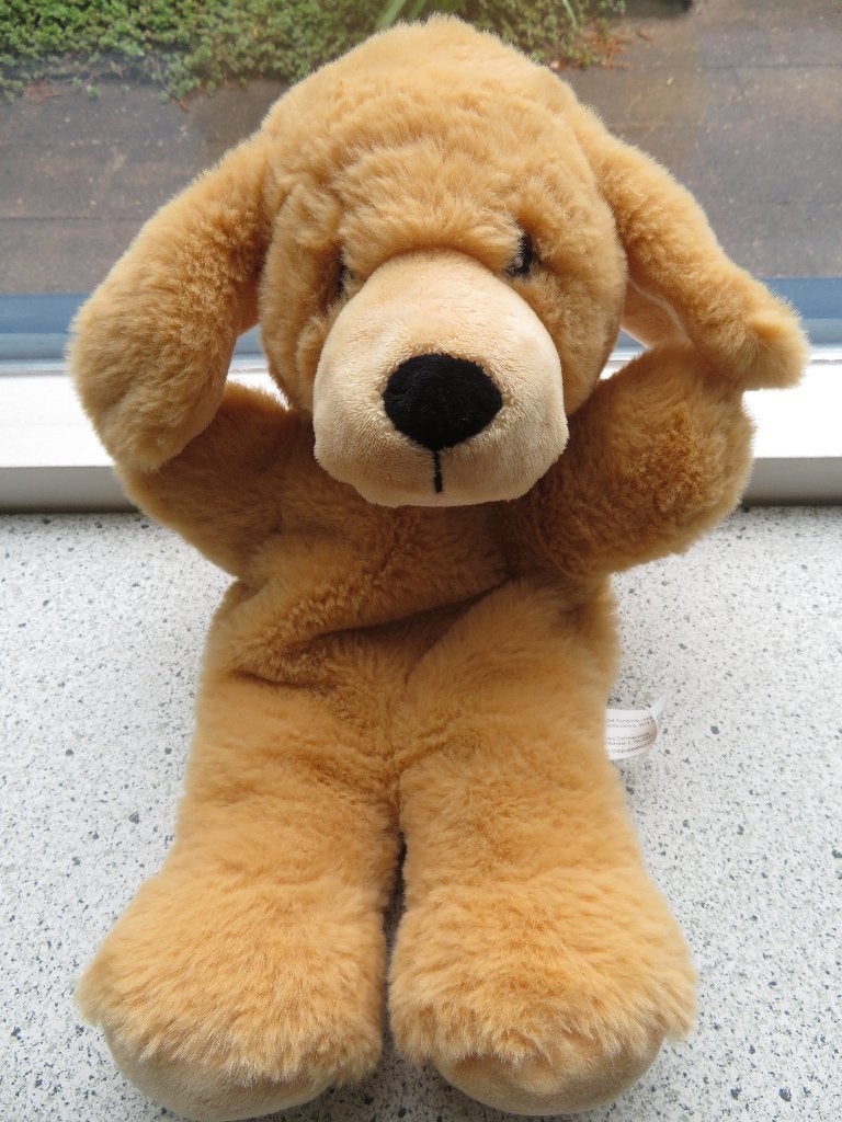 Handpop hond poppenkastpop van The Puppet Company, Zo goed als nieuw, Middelgroot (20 tot 80 cm), Met label, Bruin