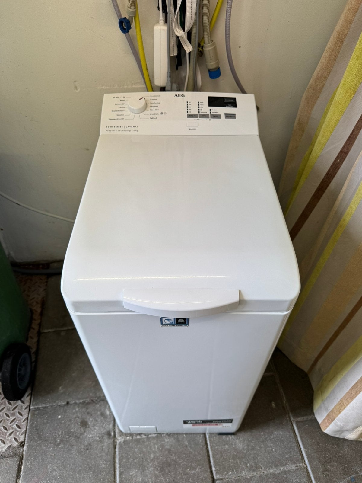 AEG Bovenlader Wasmachine | ProductieDatum 12-2022 | Schoon, Ophalen, Minder dan 50 cm, Gebruikt, Wit