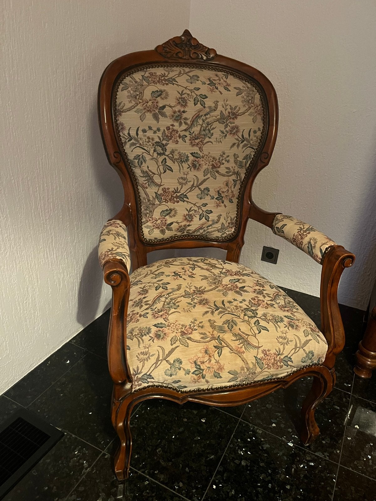 Vintage Louis XV Fauteuil – Klassieke Gobelin Stoel, Ophalen