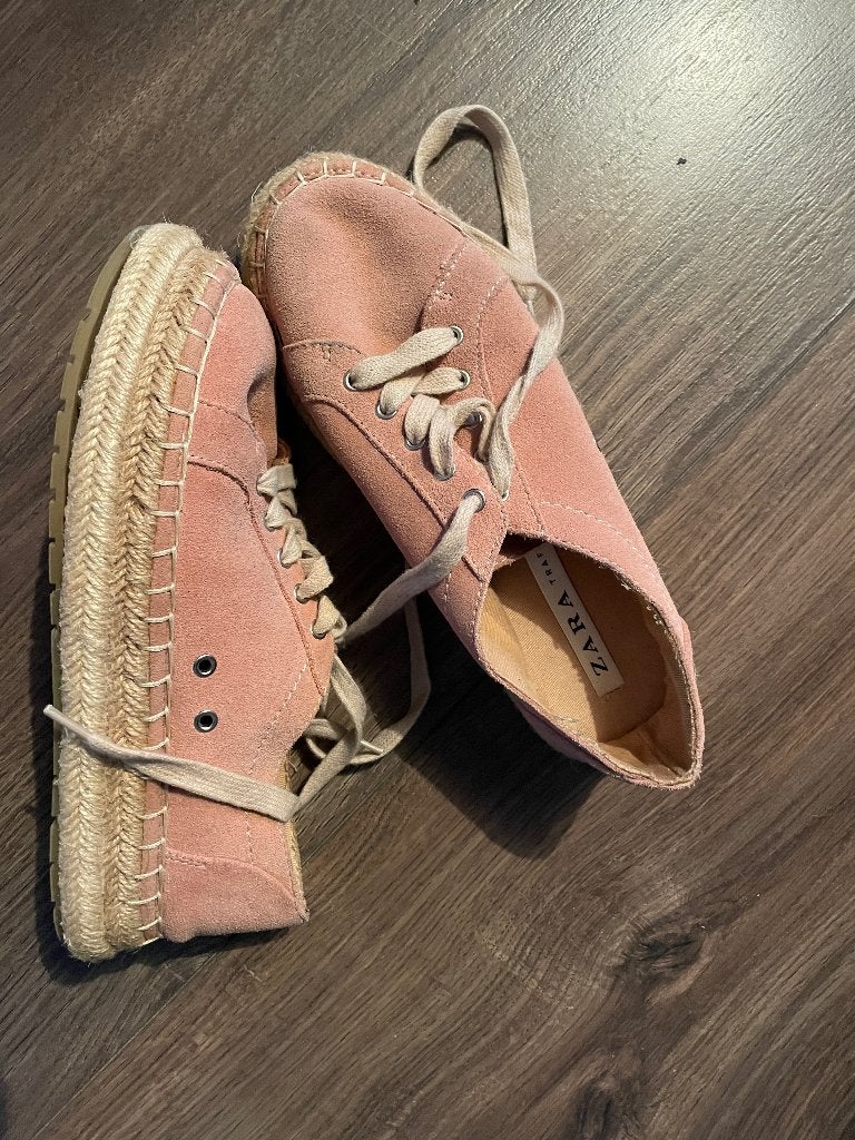 ZARA leren espadrilles ZGAN maat 36/37, Zara, Ophalen of Verzenden, Zo goed als nieuw, Espadrilles of Moccasins