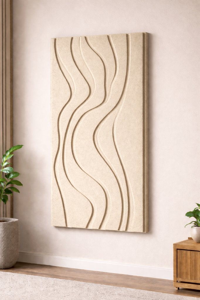 Akoestische wandpaneel, hoge kwaliteit, Huis en Inrichting, Beige, Schilderij, 120 cm, Geluiddempend