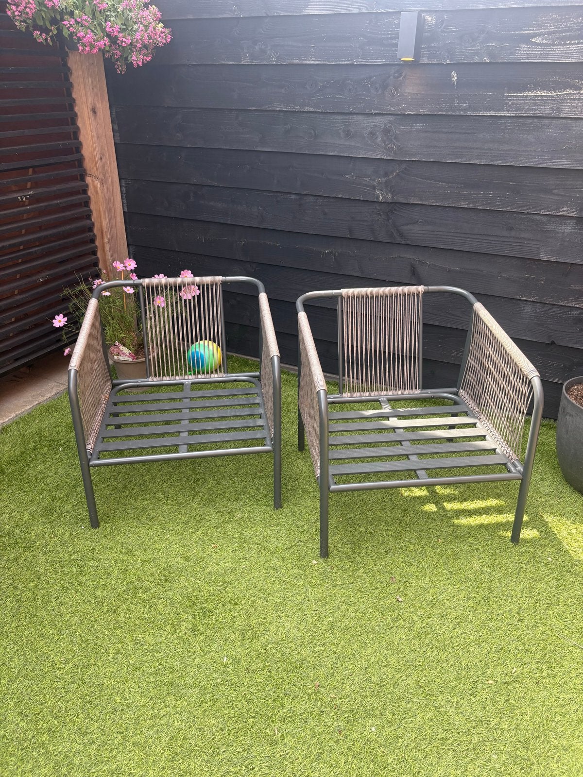 Set van 2 moderne tuinstoelen, Ophalen, Gebruikt, Metaal