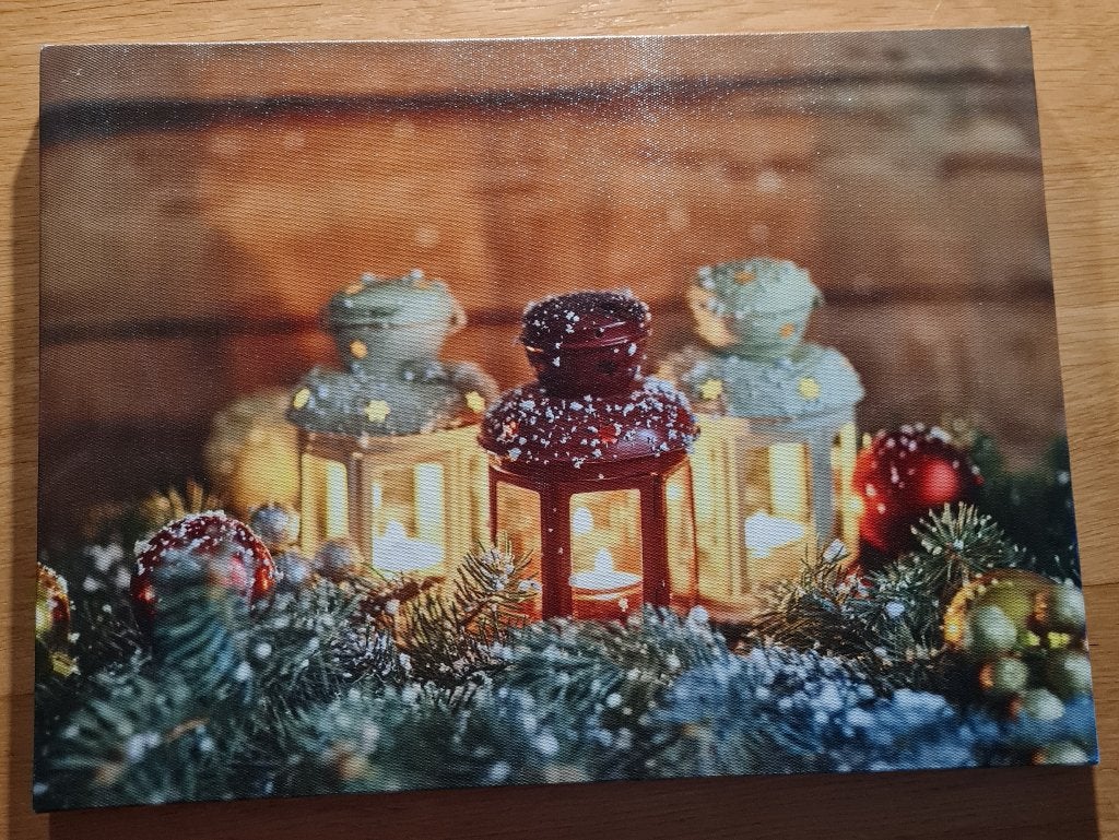 Leuk Kerst schilderij met verlichting, Diversen, Kerst, Ophalen of Verzenden