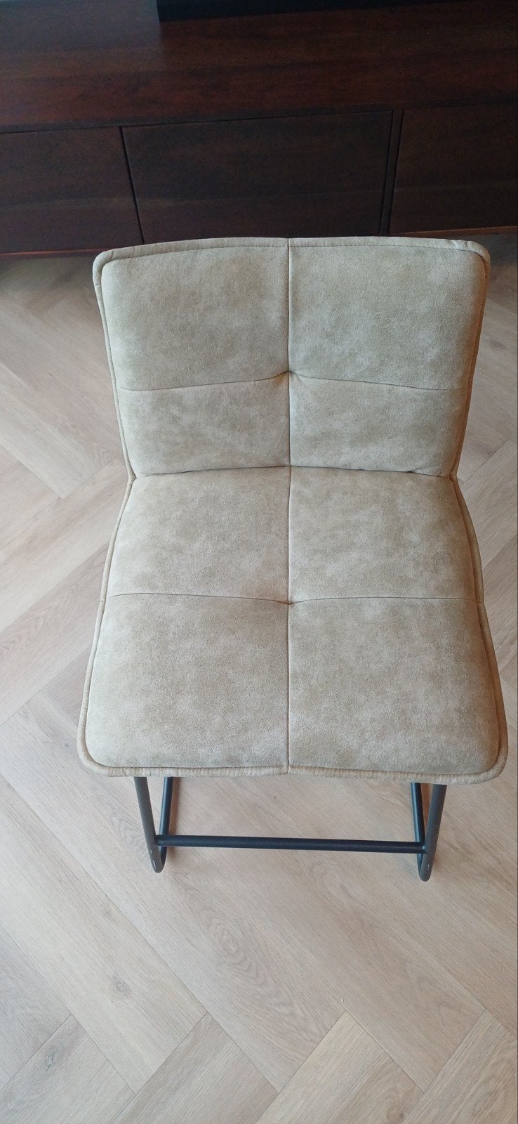 Dimehouse Industriële Barkruk Beige 4 stuks, Ophalen, Met voetsteun, 60 tot 90 cm, Zo goed als nieuw