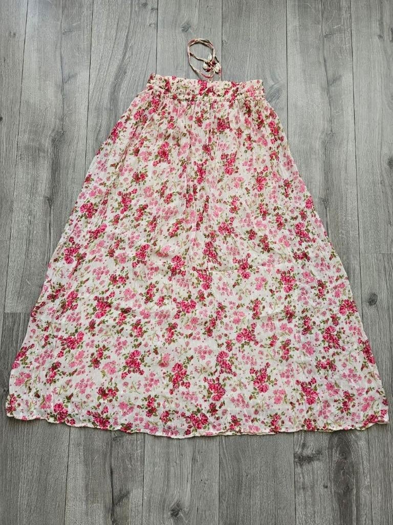 Lange roze bloemenrok - perfect voor zomer en vakantie, Maat 38/40 (M), Zara, Nieuw, Ophalen of Verzenden