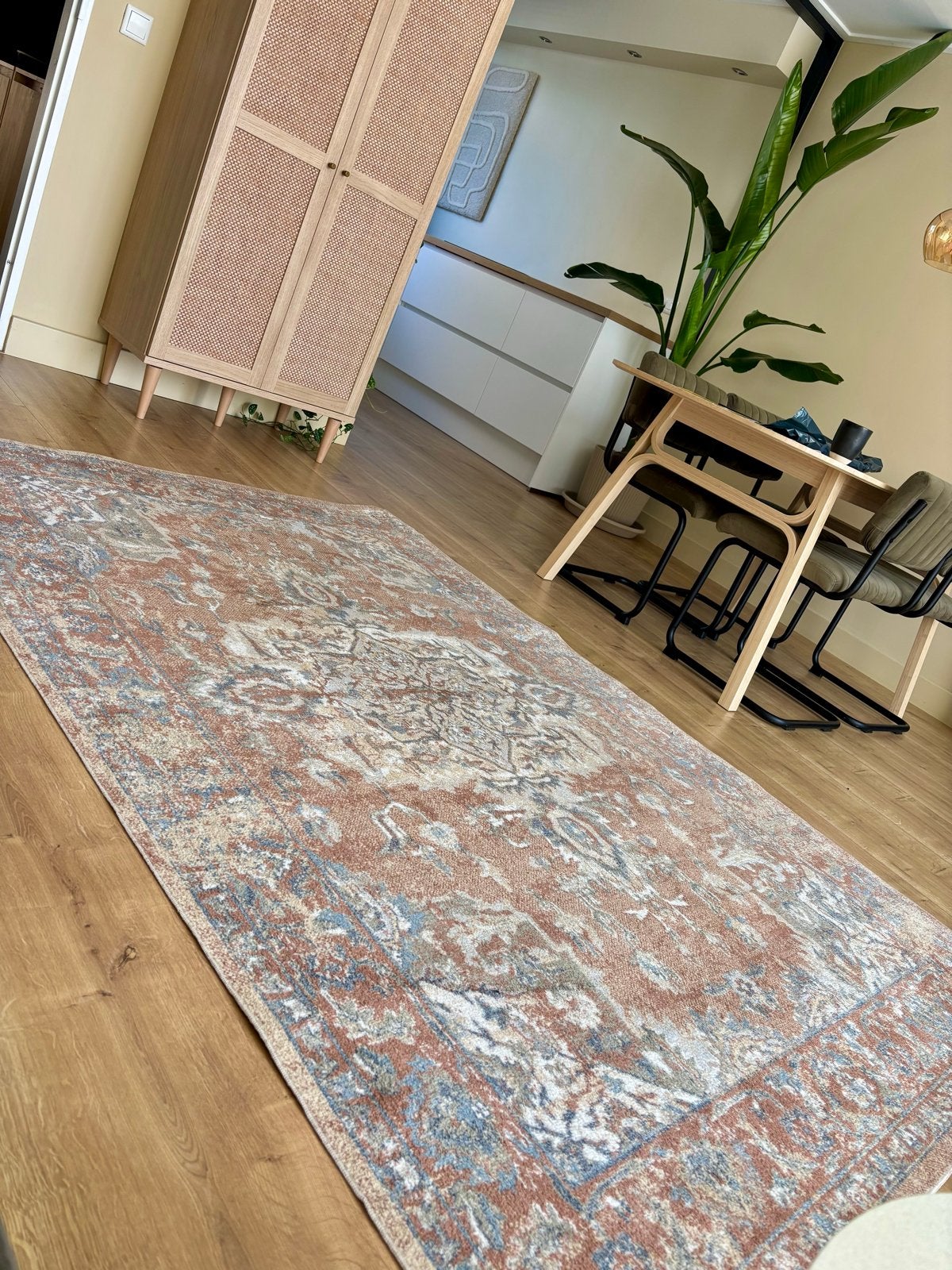 Wasbaar vloerkleed Nova Medaillon Terra 160 x 230, Ophalen, Bruin, 150 tot 200 cm, 200 cm of meer