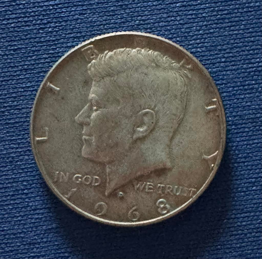 Kennedy Half Dollar 1968 - Zilveren Amerika Munt, Postzegels en Munten, Munten | Amerika, Ophalen of Verzenden, Noord-Amerika
