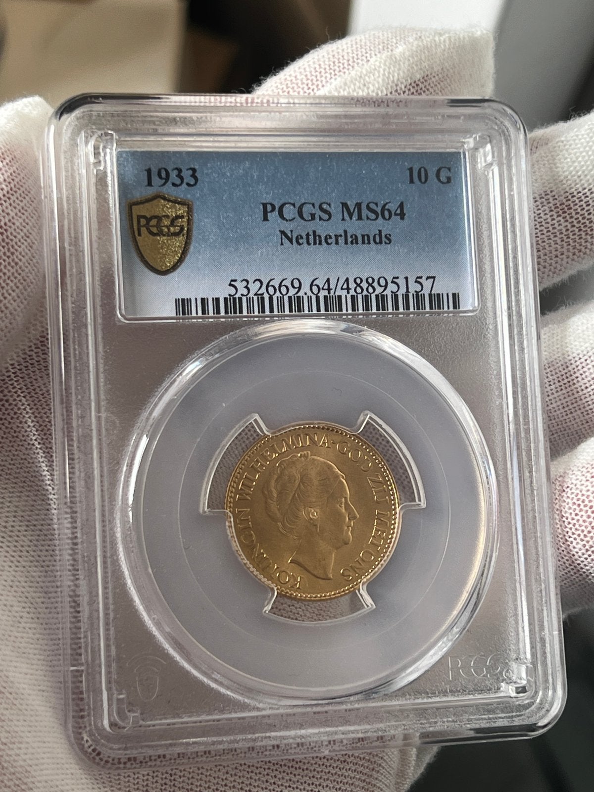 Gouden Tientje 1933 MS64 PCGS, Postzegels en Munten, Munten | Nederland, Ophalen of Verzenden, Koningin Wilhelmina, 10 gulden