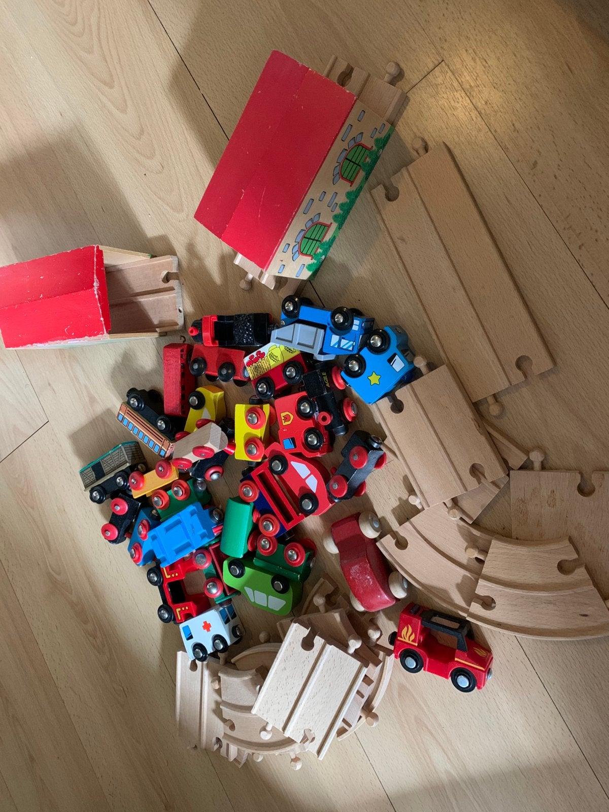Houten trein/dubbele rails, Ophalen, Gebruikt