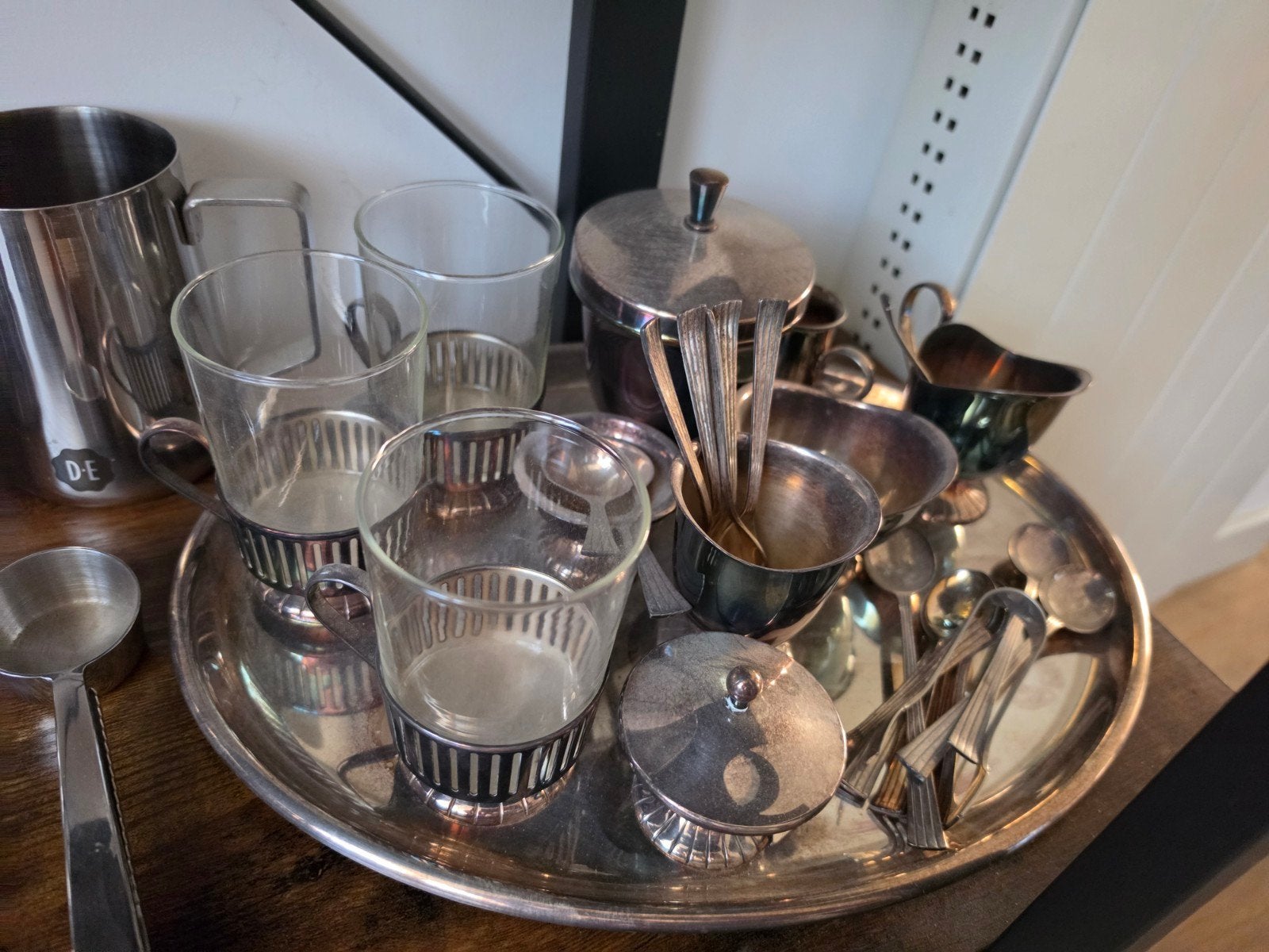 Vintage theeservies/koffieservies met dienblad, Ophalen of Verzenden