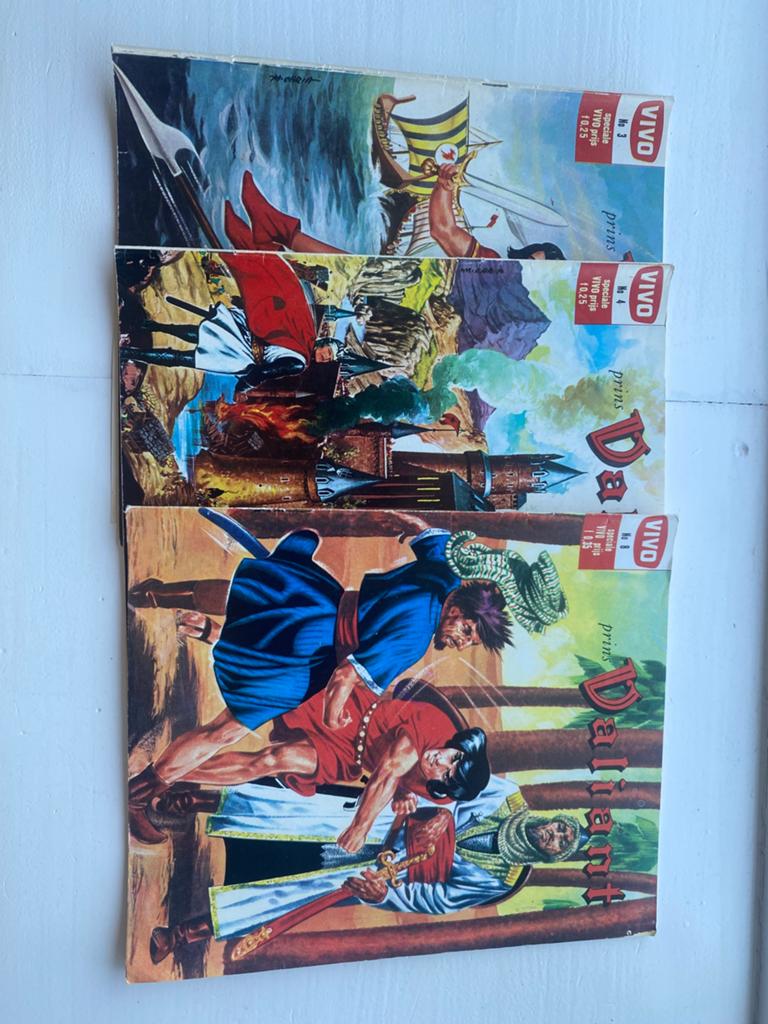 Zeer Oude Prins Valiant Comics/ Stripboeken - No. 3, 4 en 8, Ophalen, Europa, Zo goed als nieuw, Meerdere comics