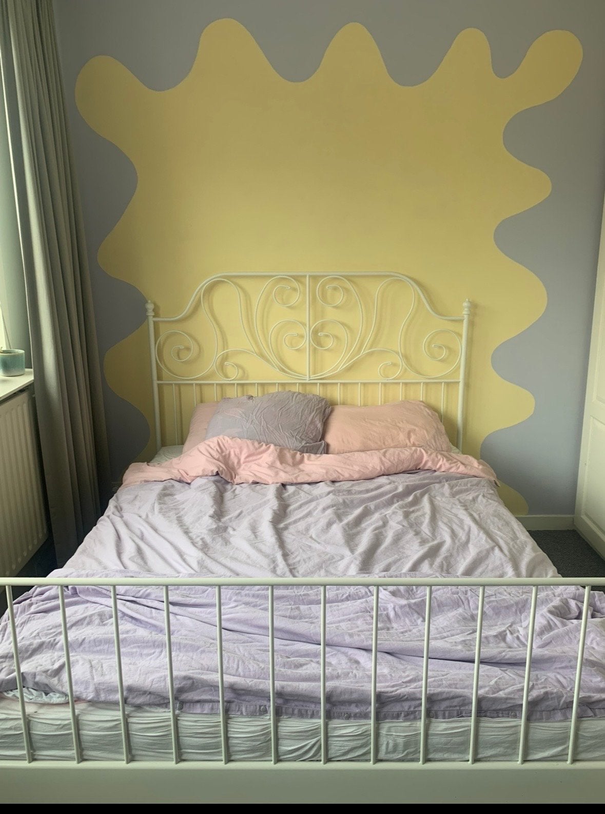 IKEA LEIRVIK Tweepersoonsbed 160x200 - Wit Metaal, Gebruikt, Wit, Tweepersoons, Ophalen of Verzenden