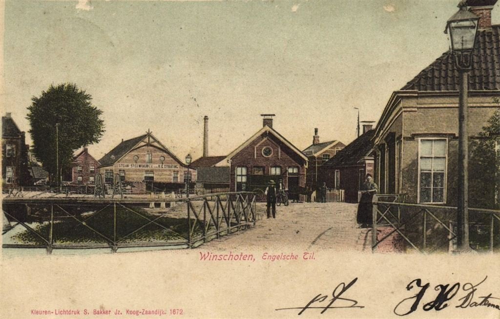 Winschoten, Engelsche Til. - B-keus - gelopen, Verzamelen, Ansichtkaarten | Nederland, Ophalen of Verzenden, Voor 1920, Gelopen