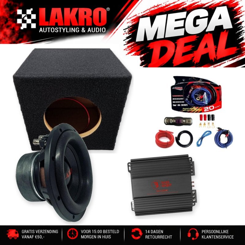 8 inch Pack 1 - LAKRO - Subwooferpakket - 250 watt RMS, Auto diversen, Niet ingevuld, Niet ingevuld, Niet ingevuld