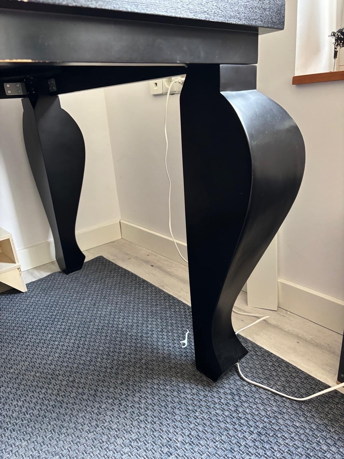 Zwarte eettafel 200x100x76 met barok poten, Ophalen, Gebruikt, 50 tot 100 cm, 150 tot 200 cm