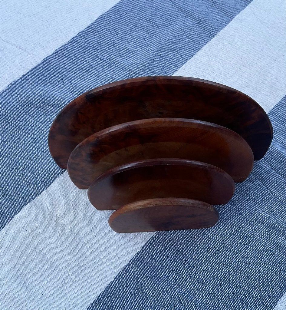 Wortelnoten hout brievenrek brievenhouder art deco jaren 30, Ophalen of Verzenden