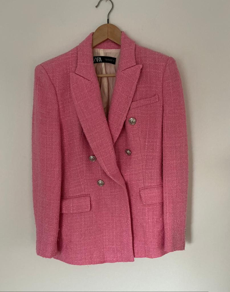 Leuke roze blazer van de zara, maat. S, Kleding | Dames, Ophalen of Verzenden, Zo goed als nieuw, Jasje, Roze
