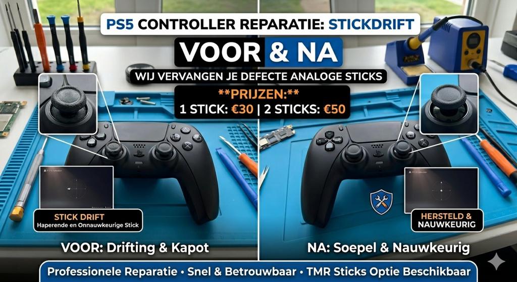 PS5 Controller Reparatie - Stickdrift Opgelost met TMR Stick, Ophalen of Verzenden
