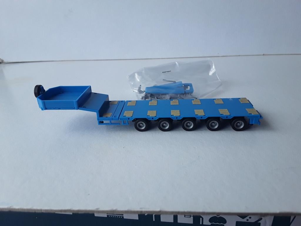 HERPA Goldhofer 5as semidieplader uitschuifbaar  lichtblauw, Ophalen of Verzenden, Nieuw, Bus of Vrachtwagen, Herpa