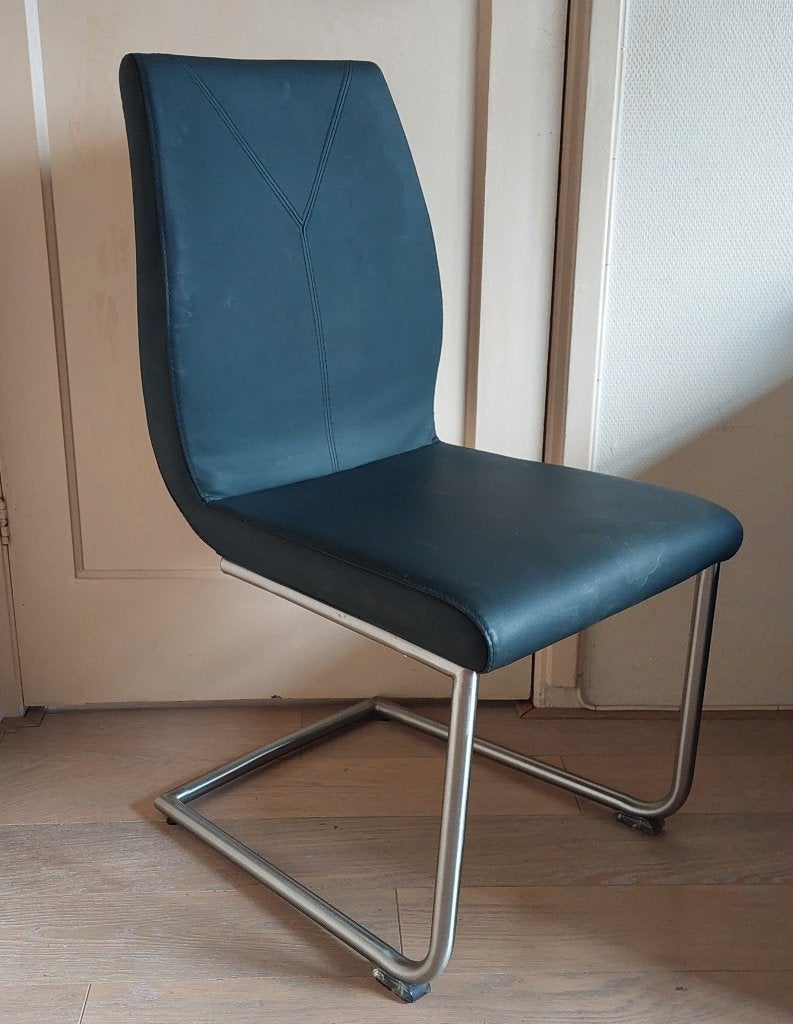 Stoelen 2 stuks, Ophalen, Twee, Leer, Zwart