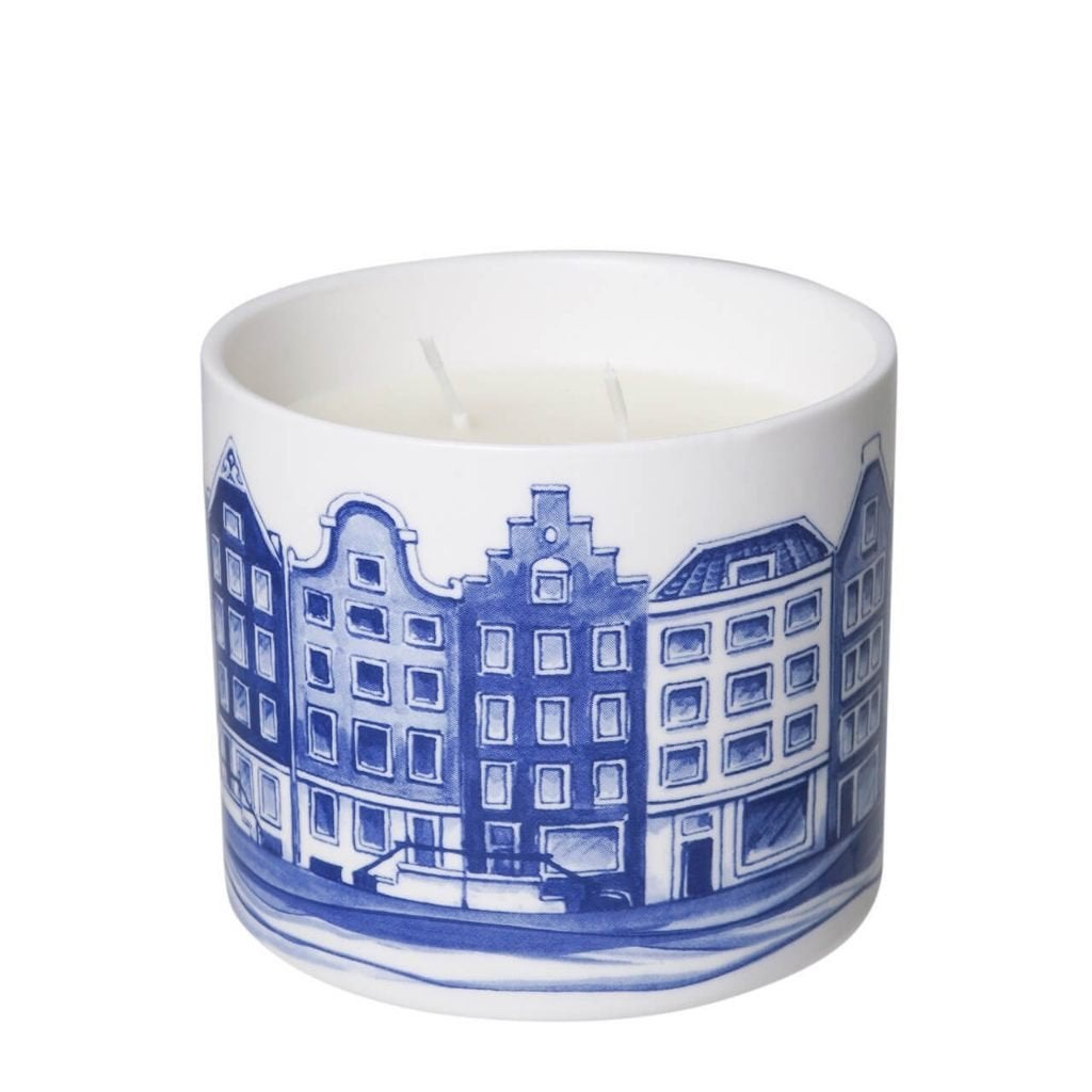 Nieuw, Heinen Delfts Blauw, geurkaars Grachtenhuisjes, Blauw, Ophalen of Verzenden, Industrieweg 7, 3881LB Putten, Info@heinendelftsblauw.nl