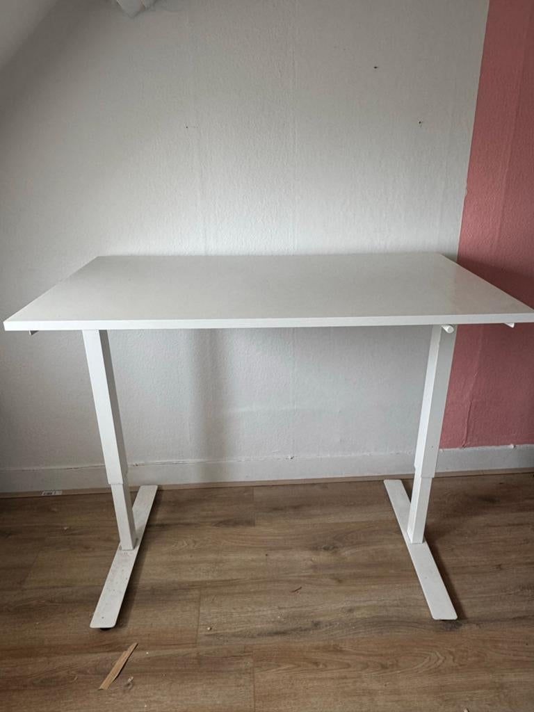 IKEA Trotten Stabureau Wit 160x80, Huis en Inrichting, Bureaus, Ophalen, Gebruikt, In hoogte verstelbaar, IKEA