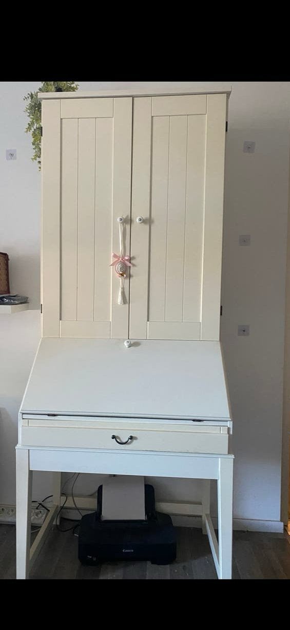 Landelijke Witte Secretaire Bureau Bureau-Kast Amsterdam, Huis en Inrichting, Kasten | Secretaires, Ophalen, Gebruikt