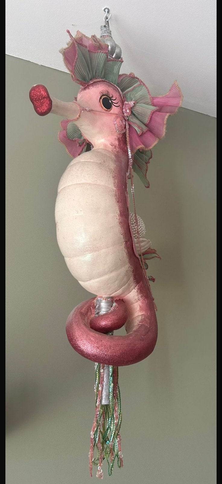 Roze Zeepaard Decoratie Hanger, Overige materialen, Overige stijlen, Roze, Ophalen of Verzenden